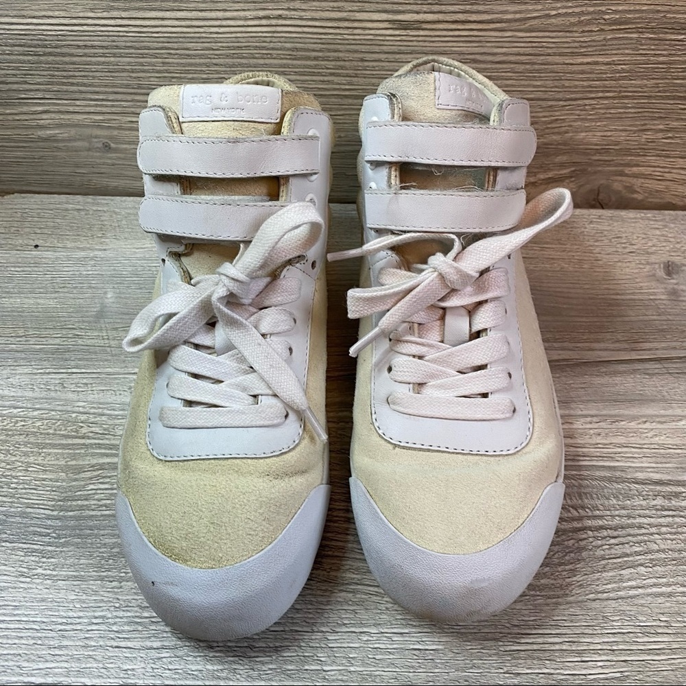 Rag & Bone Nova Cream Suede High Top Sneakers View 3